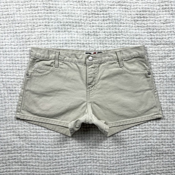 Y2K R4R Cream Denim Mini Shorts - Picture 4 of 7